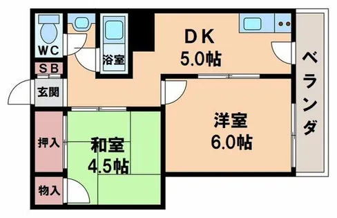 ビスタ桃谷【2階】の間取り