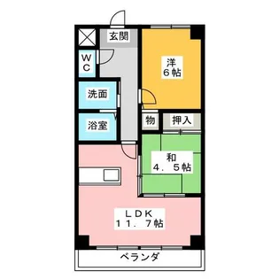 グランドヒルズ南脇1番館【4階】の間取り