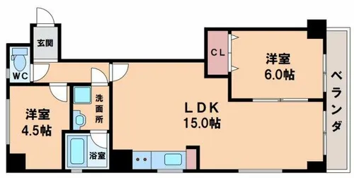 フルール大道【3階】の間取り