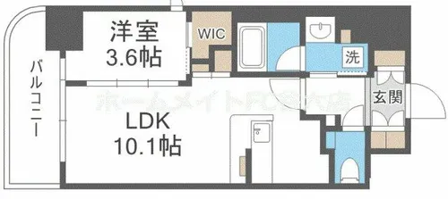 コンフォリア・リヴ北浜淡路町【12階】の間取り