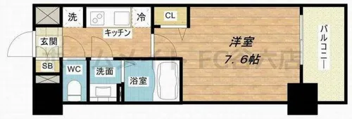 プレサンス玉造ザ・ライブ【7階】の間取り