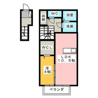 コーポラス港栄【2階】の間取り