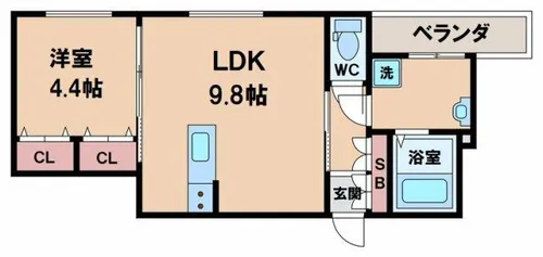 シャーメゾン阿倍野筋【1階】の間取り