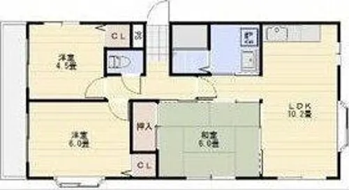 デュエットかもしか【2階】の間取り