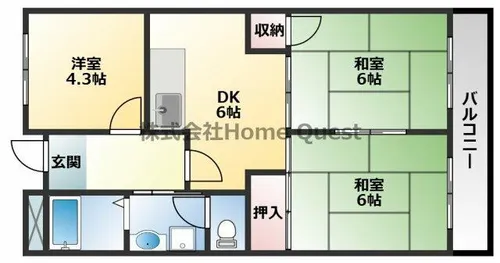 エクセル上小阪【6階】の間取り