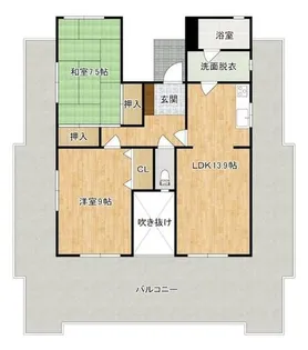 パークヒルズ小郡 B棟【301号室】の間取り