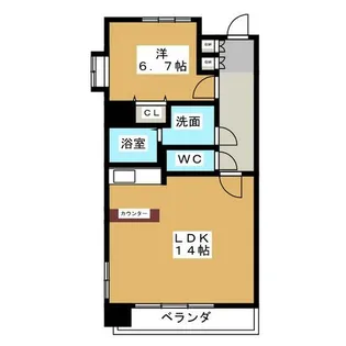 レジディア久屋大通Ⅱ【6階】の間取り
