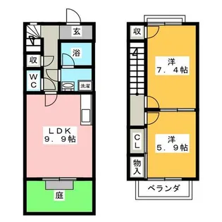 サンヴィラージュ 夢【1階】の間取り