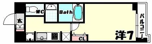 ラヴ神戸三宮【13階】の間取り