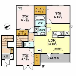 グリーンヒルズ・北神 C棟【1階】の間取り
