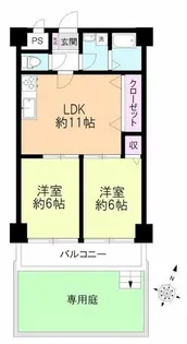 グランピア住吉【1階】の間取り