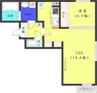 HOKO南高前【3階】の間取り