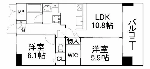 大阪府大阪市福島区鷺洲5丁目【マンション】の間取り