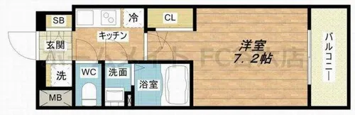 エスリード大阪上本町ブランシュ【13階】の間取り