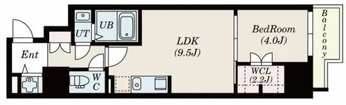 ドゥーエ南堀江【9階】の間取り