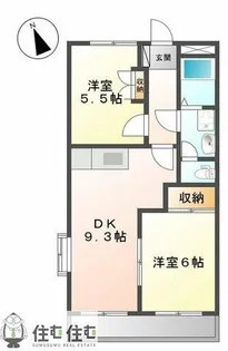 メルロウズプレイスB棟【205号室】の間取り