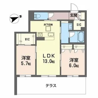 シャーメゾン カーサレジオ【1階】の間取り