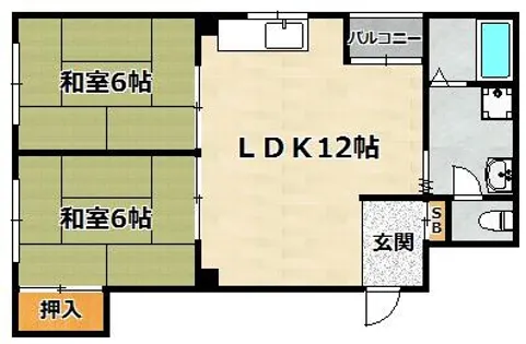 東尻池グリーンハイツ【401号室】の間取り