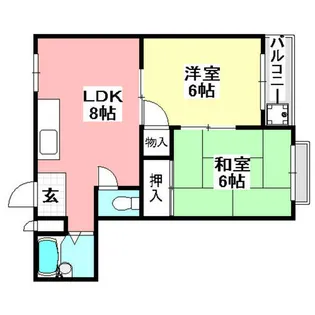 2DKの間取り画像