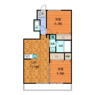 ライフステージ カトル B【1階】の間取り