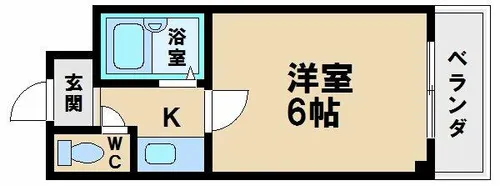 カルム四天王寺【6階】の間取り