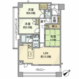 アンビエントフレア美章園【13階】の間取り