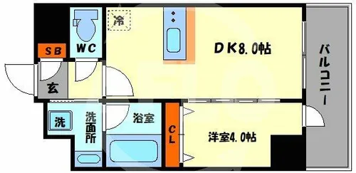 エステムコート大阪福島ルアーナ【10階】の間取り