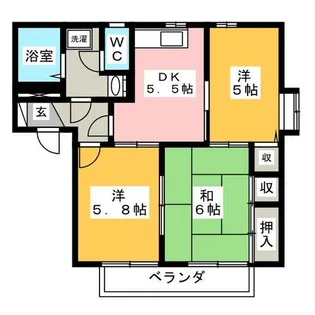ディアス宮西【2階】の間取り