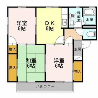 フレグランス三ツ相 B棟【1階】の間取り