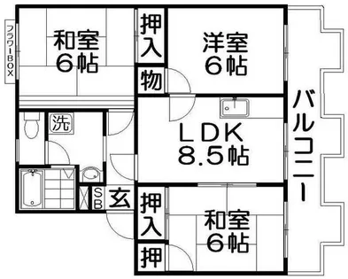 タウニ―モイスンA棟【1階】の間取り