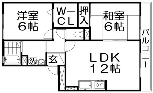 リバーサウス枚方【2階】の間取り