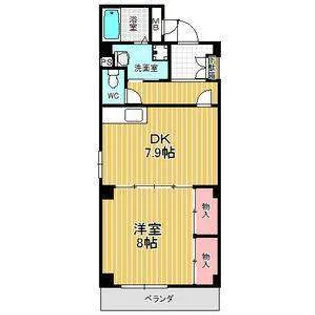 1DKの間取り画像