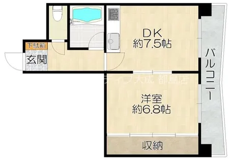 朝日プラザ大宝【8階】の間取り