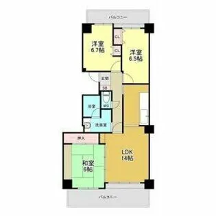 ウェルフォート幸川【9階】の間取り