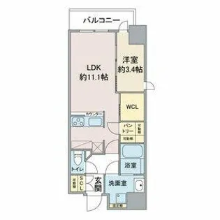 スリーアイランドタワー車道【6階】の間取り