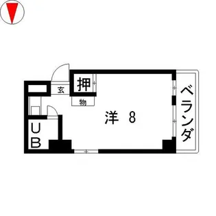 1DKの間取り画像