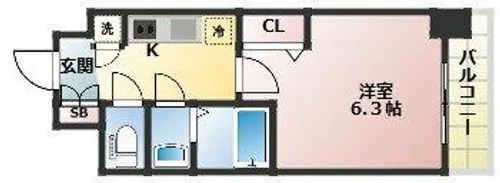 1Kの間取り画像