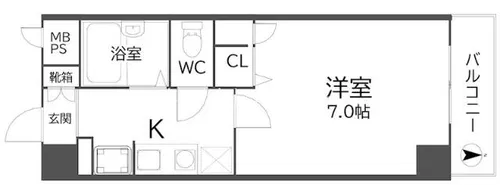 フルーレ住之江【8階】の間取り