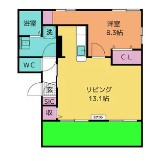 マンハイム城南A【1階】の間取り