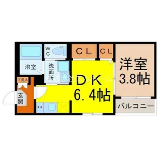 ハーモニーテラス中郷Ⅰ【2階】の間取り