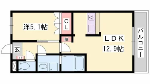 アクロポリスⅢ【205号室】の間取り
