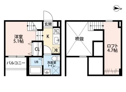 コンソラージュ岩戸【105号室】の間取り