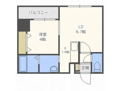 レジデンスタワー札幌【7階】の間取り