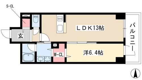 グランルクレ新栄ウエスト【0909号室】の間取り