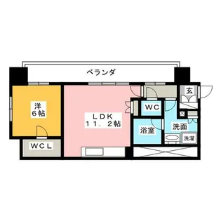 プラウドタワー名古屋伏見【11階】の間取り