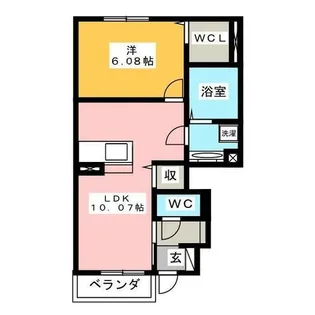 1LDKの間取り画像