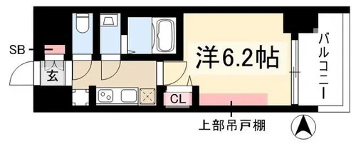 プレサンス名古屋ルクソリア【2階】の間取り
