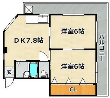 ハイツイサム【201号室】の間取り