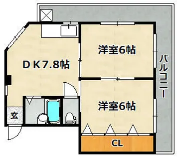ハイツイサム【201号室】の間取り