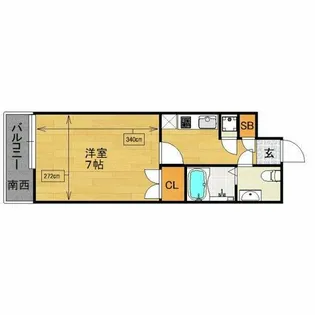 ダイナコートブロッサム天神南【4階】の間取り